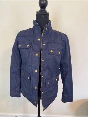 J. Crew Navy Field Jacket with Gold Hardware PS
